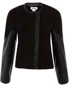 Helmut Lang Leather Combo Bomber Jacket - Lyst