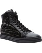 Hogan Rebel Diamanté Embellished Hi-Top Sneaker - Lyst