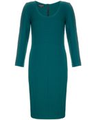 Narciso Rodriguez Teal Scoop Neck Dress - Lyst