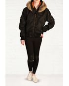 McQ by Alexander McQueen Fur Hooded Bomber Jacket - Lyst
