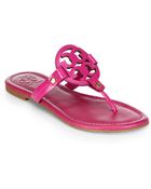 Tory Burch Miller Patent Leather Thong Sandals - Lyst