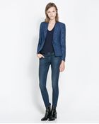 Zara Jacquard Pattern Blazer - Lyst
