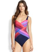 Gottex Onepiece Lattice Tank Swimsuit - Lyst