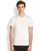 Jil Sander Cotton V-Neck Tee - Lyst
