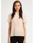 Marc By Marc Jacobs Alex Silk Crepe Collared Top - Lyst