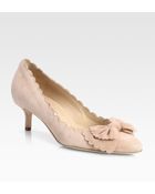 Oscar de la Renta Scala Scalloped Suede Pumps - Lyst