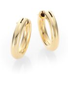 Roberto Coin 18k Gold Mini Oval Hoop Earrings - Lyst
