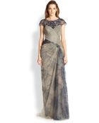 Tadashi Shoji Lace Illusion Gown - Lyst