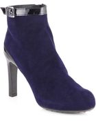 Tod's Suede Patent Leathertrimmed Ankle Boots - Lyst