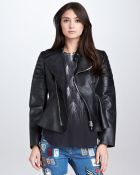3.1 Phillip Lim Leather Motorcycle Peplum Jacket Black - Lyst