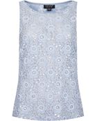 Topshop Beaded Lace Shell Top - Lyst