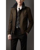 Burberry Cashmere Detail Harrington Jacket - Lyst