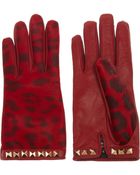 Valentino Calf Hair and Leather Gloves - Lyst