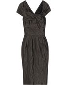 Oscar de la Renta Crinkled Stretchjersey Satin Dress - Lyst
