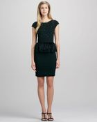 Alice + Olivia Luma Feather-Peplum Dress - Lyst