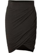 Helmut Jersey Asymmetric Draped Skirt in Charcoal - Lyst