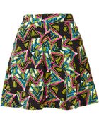 Topshop Aztec Print Skater Skirt - Lyst