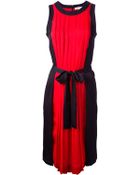 MICHAEL Michael Kors Sleeveless Pleated Dress - Lyst