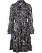 Paule Ka Leopard Print Trench Coat - Lyst