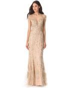 Reem Acra Sequined Tulle Gown - Lyst