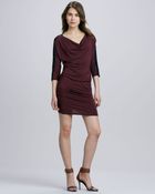 C&c California Stripedsleeve Drape Dress - Lyst