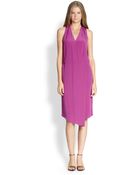 Tibi Silk Faux-Wrap Dress - Lyst