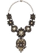 Deepa Gurnani Black Beaded Bib Necklace - Lyst