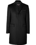 Michael Kors Wool Blend Leather Trimmed Coat - Lyst