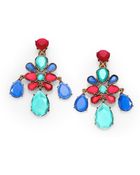 Oscar de la Renta Faceted Chandelier Clip-On Earrings - Lyst