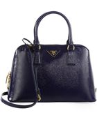 Prada Saffiano Vernice Small Promenade Bag - Lyst