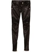 Balmain Leather Skinny Trousers - Lyst