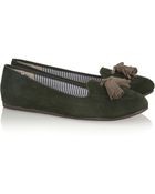 Charles Philip Shanghai Tasseled Suede Slippers - Lyst