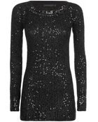 Donna Karan New York Sequin Cashmere Top - Lyst