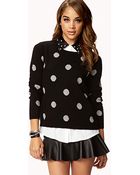 Forever 21 Polka Dot Sweater - Lyst