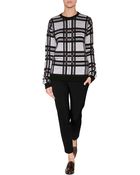 Jil Sander Cashmere Pullover In Blue Tartan - Lyst