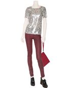 Marc By Marc Jacobs Talc Multi Silk-Metallic Exeter Print Lam Top - Lyst