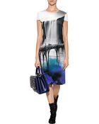 Mary Katrantzou Silk Crepe Fitted Dress In Sanfran - Lyst