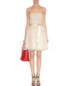 RED Valentino Ivory Cotton Lace Combo Dress - Lyst