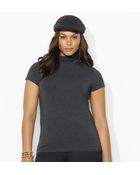 Lauren by Ralph Lauren Stretch Jersey Turtleneck - Lyst