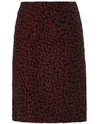 Saloni Wine Jacquard Pencil Skirt - Lyst