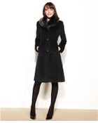 Jones New York Faux-Fur-Collar Walker Coat - Lyst