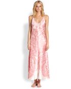 Oscar de la Renta Long Printed Chantilly Gown - Lyst