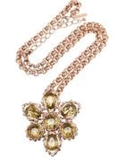 Oscar de la Renta Rose Gold-plated Crystal Necklace - Lyst