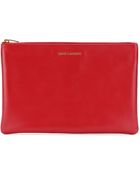 Saint Laurent Leather Clutch - Lyst