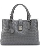 Bottega Veneta Roma Intrecciato Leather Tote - Lyst