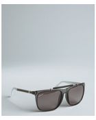 Gucci Grey and White Acrylic Web Stem Sunglasses - Lyst