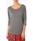 Topshop Elbow Sleeve Oversized Tee - Lyst