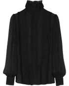 McQ by Alexander McQueen Pleated Silk-chiffon Blouse - Lyst