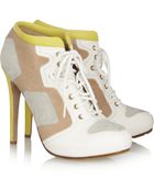 McQ by Alexander McQueen Sneaker-Style Leather And Suede Ankle Boots - Lyst