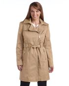Vince Camuto Asymmetrical Belted Coat - Lyst